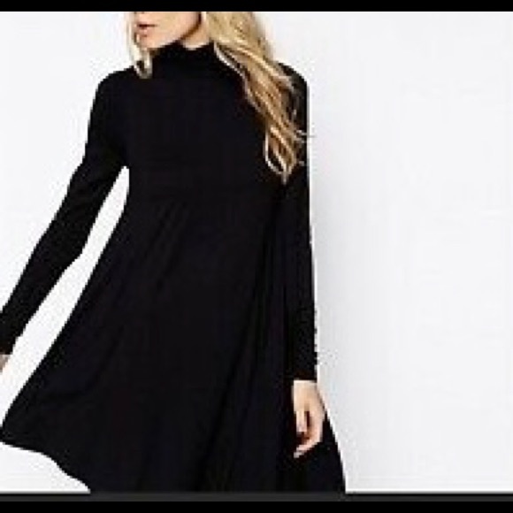 NWT COS VIRGIN WOOL MIDI BLACK A- LINE FLARE DRESS SIZE L . - Picture 7 of 8